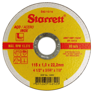 DISCO STARRET 115MMX1,0MMX22,23MM